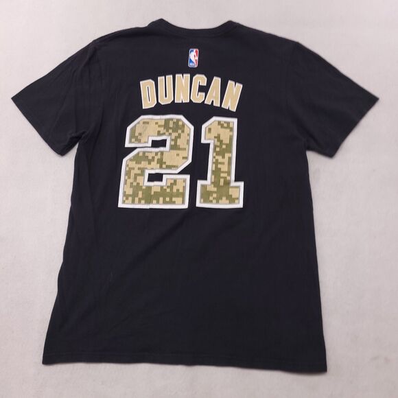 Adidas Antonio Spurts #21 Duncan Casual T-Shirt Adult Mens Size M Black - Picture 11 of 11